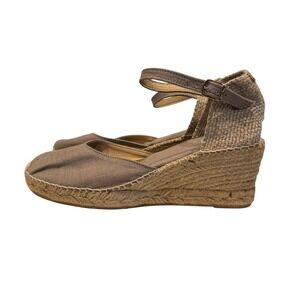 Toni Pons Women's Caldes Taupe Espadrille Wedge Sandal Size 41 US 10‎